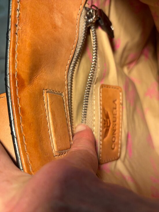 Consuela Smoke Quilted Satchel with Tan Leather Handles  display picture 1
